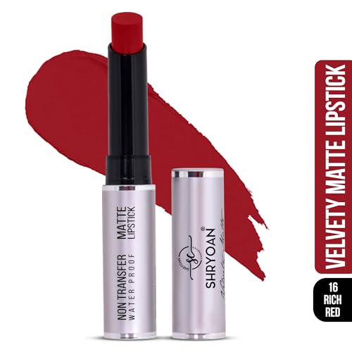 Image of Shryoan Velvety Matte Non-Transfer Lipstick I Long Lasting Stay with Non-Transfer Formula | Smudge & Water Proof (3.5 gm)