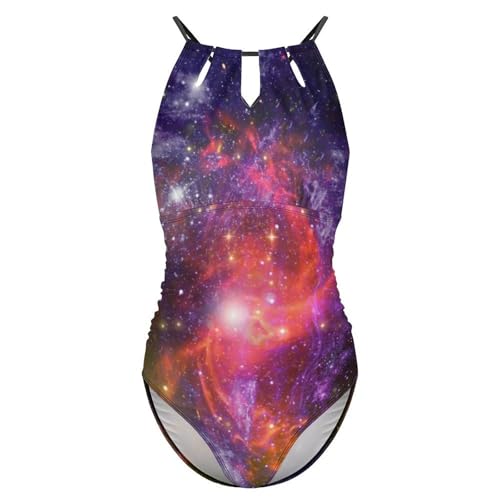 Maillot de bain une pièce contrôle ventre gainant imprimé violet
