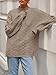 PRETTYGARDEN Oversized Fall Sweaters for Women 2025 Trendy Cozy Cable Knit Sweater Women Chunky Crewneck Ladies Sweaters (Brown, X-Large)