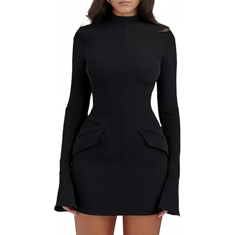 Robe Moulante Haibang à Manches Longues Cover