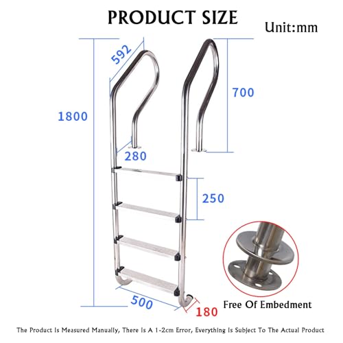 Escalera para piscina 2 peldaños acero inoxidable miniatura 2