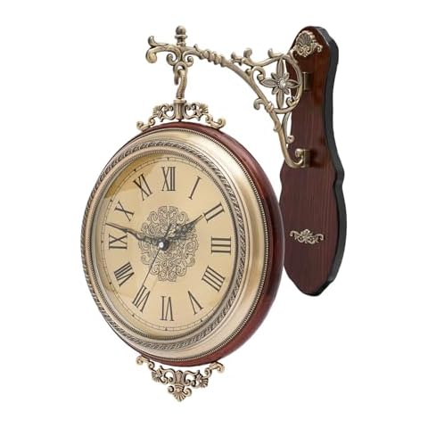Large Double Sided Wall Clock with 360° Rotation Cover