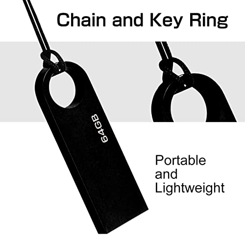 64Gb Flash Drive Metal Waterproof Usb Thumb Drive 3.0 Ultra High Speed Memory Stick With Keychain,64Gb Usb Stick Portable Pen Drive Mini Usb Drive, Black #TOP4