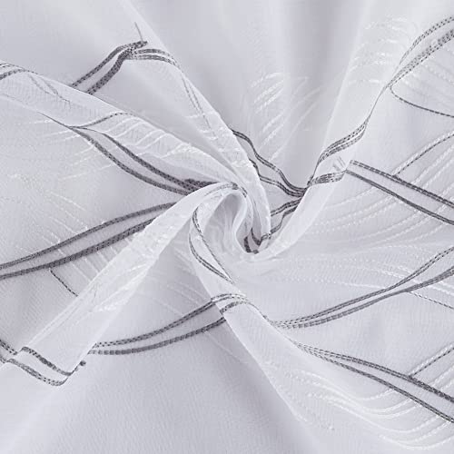 Paneles de ventana de 193 x 213 cm Dainty Home New Wave blanco y plateado 6