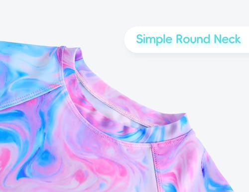 Image of Girls Swimsuit Long Sleeve Rush Guard Bathing Suit Swimwear with Bikini Bottom Sun Protection