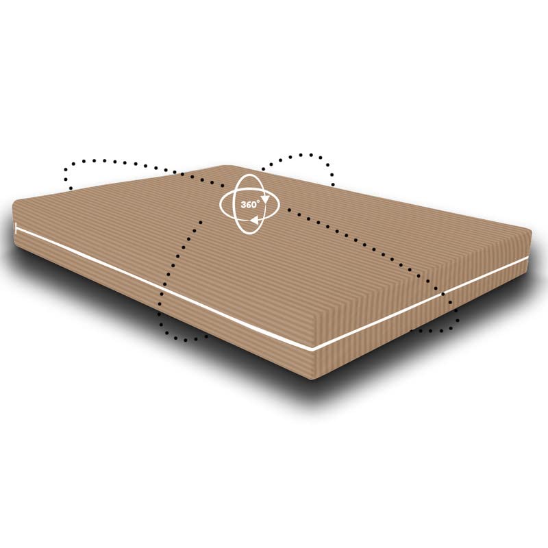 Image of VAS COLLECTIONS Premium Cotton Mattress Cover /Protector with Zipper Chain|Provides All Around Protection with 360 Encasing |Double - 78x60+6 inches (6x5 ft) - Pack of 1 - Beige
