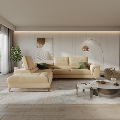 Image of Wakefit Comoros Corner L Shape Sofa (3 Seater + Left Aligned Chaise)