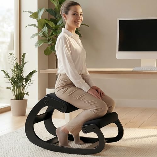 NYPOT Ergonomic Kneeling Chair with Adjustable Seats - Knee Chair for Posture Correction & Kneel Rocking Stool for Desk - Back Pain Relief for Home and Office, Supports 250 pounds - 5 Years Warranty
