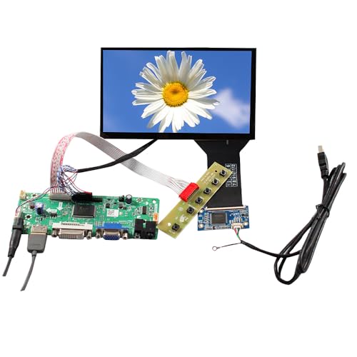 FanyiTek 7 inch 1024x600 1000nit TFT LCD Touch Screen 20 pins and DVI VGA Audio LVDS Controller Board M.NT68676