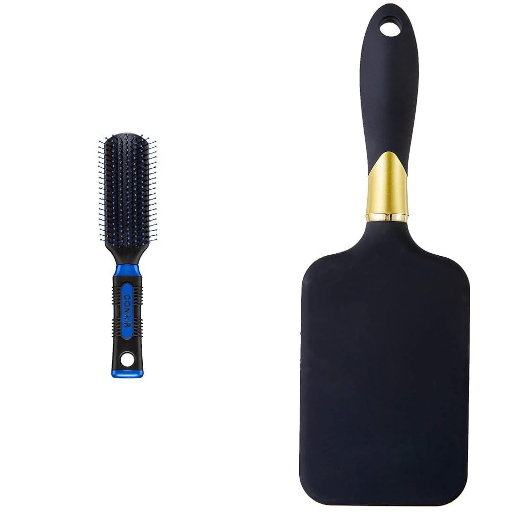 Conair Salon Results Velvet Touch Hairbrush for Thick Hair, Detangler with Nylon Bristles, 1 Count
