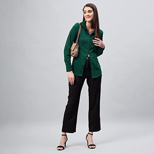 Image of Carlton London Women's Polyester Solid Regular Fit Shirt