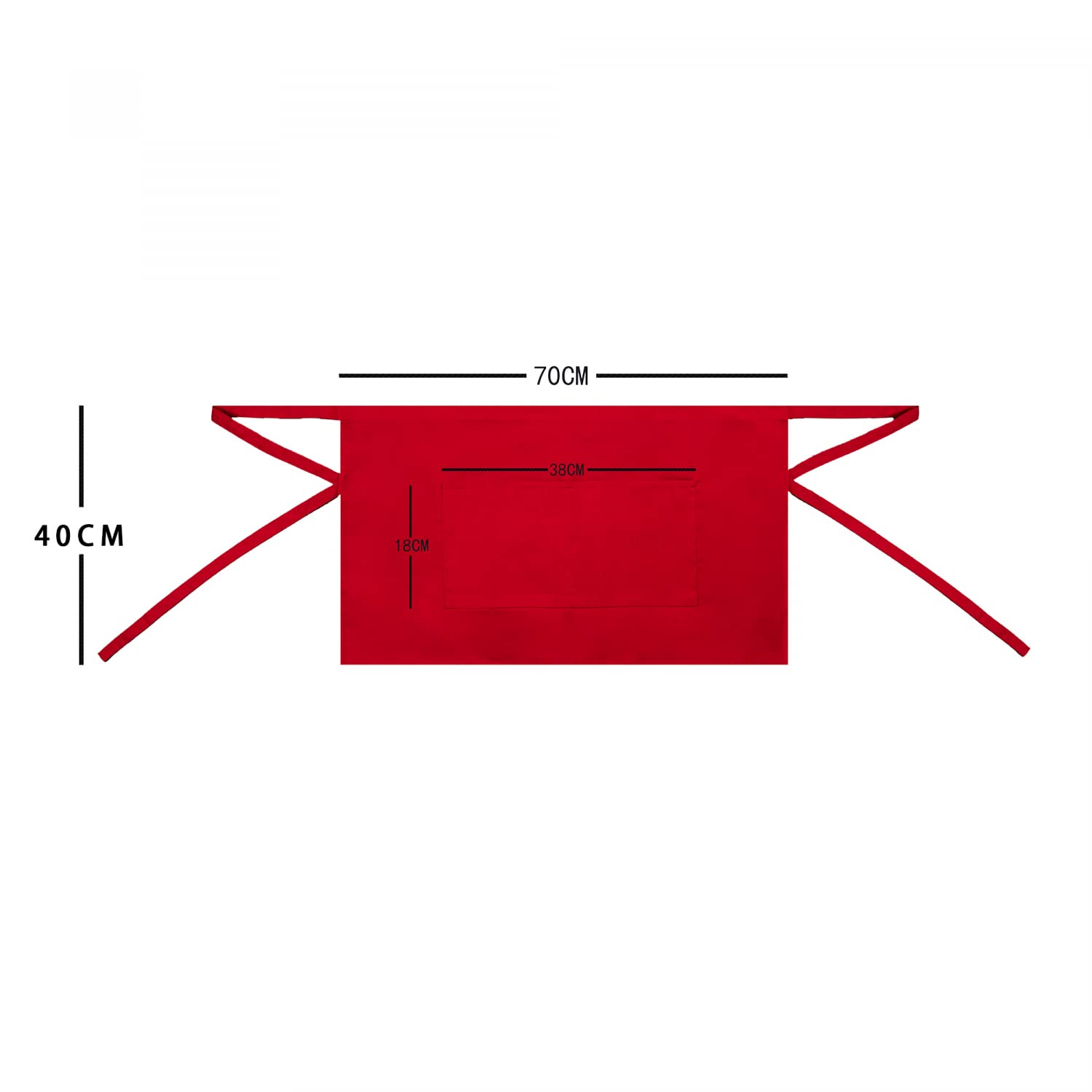 Misemiya Tablier Court avec Poche 40 x 70 mm (Lot de 10) Mixte