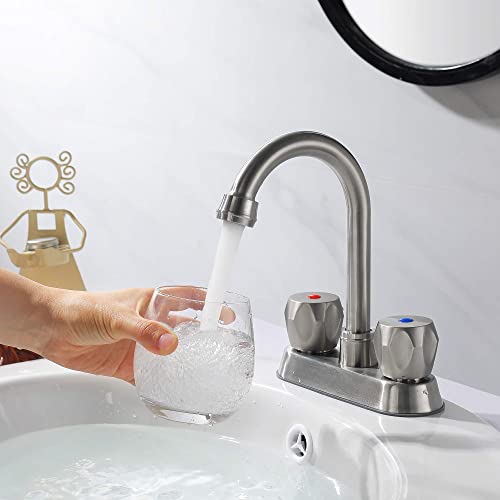Robinet de salle de bain en acier inoxydable nickel brossé chic