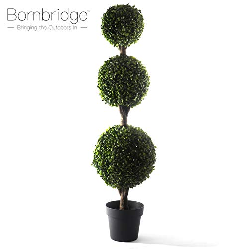 Bornbridge Artificial Boxwood Topiary Ball Tree - 4' Boxwood Ball Tree - Indoor/Outdoor