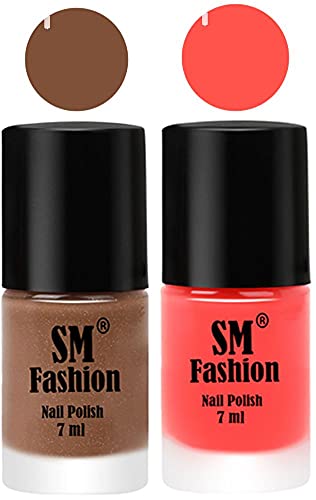 Image of Long Lasting Nail Polish | Nail Paint Combo 7 ml Each) - Set of 2 Tan-Baby Pink