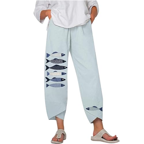 Fashion Japanese Artists Personalized Linen Pants Women's Khaki Pants Summer Loose with Pockets Wide-Leg Pants