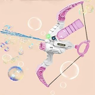 مسدس قاذف فقاعات 2 في 1 على شكل قوس وسهم لعبة نفخ وإطلاق الفقاعات للأطفال تقدم كهدية متعدد الألوان