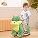 Qaba 6V Kids Ride on Horse, Battery Powered Ride on Toy, Triceratops Shaped Electric Riding Animal with Music Forward, PU Wheels, for Girls Boys Aged 18-36 Months, Green