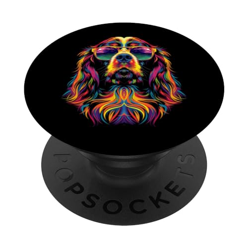 English Springer Spaniel Dog Gafas de sol Pop Art PopSockets PopGrip Intercambiable
