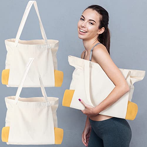 2 Pack Yoga Mat Bag Large Yoga Bags And Carriers Yoga Accessories Gym Bag Cotton Canvas Totes Bags Shoulder Bag With Yoga Mat Carrier Holder Carryall Tote For Workout Gear Travel Pilates Beach #TOP7