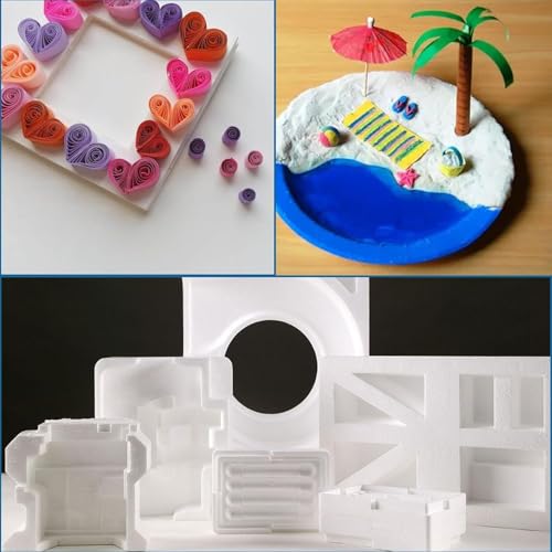 Aselected 4 Stück Schaumstoffblöcke, 30x30x2cm Styroporblöcke für Projekte, Polystyrol-Bastelblöcke zum Modellieren, Basteln, DIY-Kunsthandwerk, Blumenarrangements (weiß)