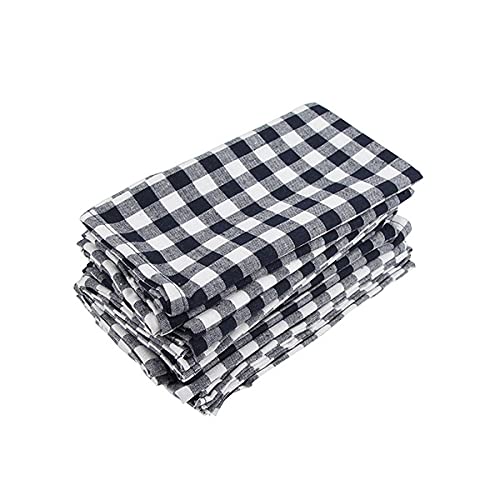 Lot De 12 Serviettes De Table 40x40cm - Coton/polyester, Motif Carreaux - Réutilisables, Lavables - Pour Maison, Restaurant, événements