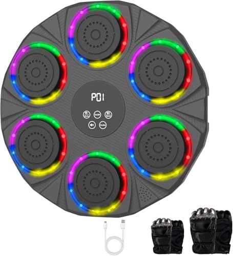 Music Boxing Machine Wall Mounted Smart Bluetooth Boxing Equipment for Boxing Enthusiasts (Color Light)