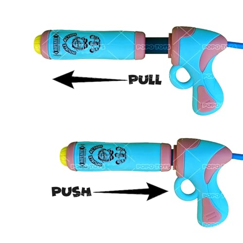 Image of Holi Pressure Pichkari with Fish Character Bag Tank- 3 LTR, with Free Balloons, Gulal and Surprise Holi Gift | Multicolor | 2 Mode Water Gun | PoPo Toys
