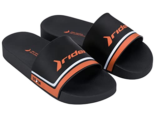 Rider Kids Full 86 Inf, Sandália Slide Meninos, Preto/Laranja, 30