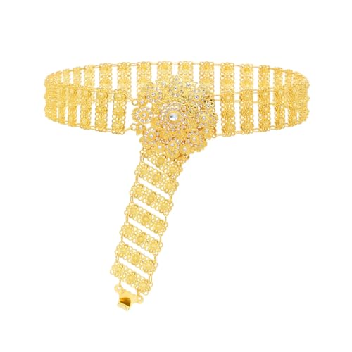 Ethnic Bohemian Afghan Flower Gold Alloy Belly Waist Chains Dance Dress Belt Arab For Women Party Body Jewelry