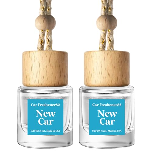 Image of C Classy Hanging Car Air Freshener 2 Pack, New Car Essential Oil Diffuser, Long-Lasting Fragrance, Cute Glass Bottle Car Accessories for Women & Men, Made in USA