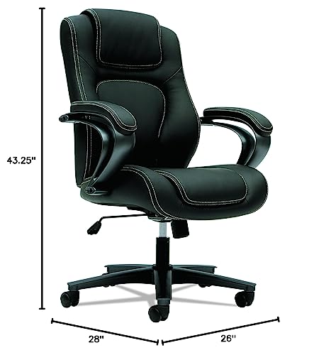 Hon Managerial Office Chair- High-Back Computer Desk Chair With Loop Arms , Black (Vl402) #TOP3