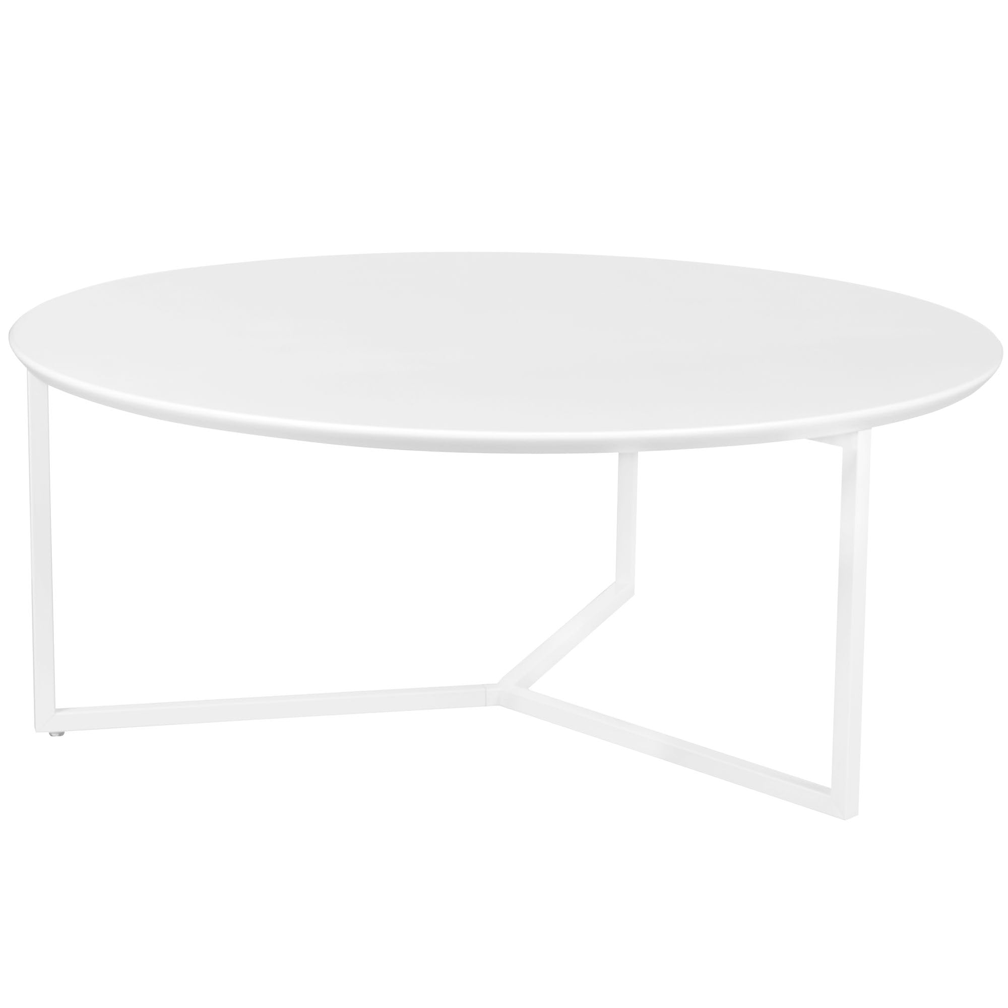 FineBuy Design Couchtisch Rund Ø80 cm, Weiß Matt Lackiert