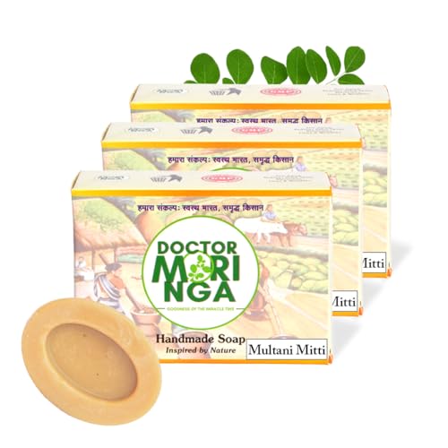 Image of Herbal Handmade Bathing Soap 100gm (3 Piece) | Multani Mitti Soap for Deep Cleansing | Removes Dirt & Impurities | No Mineral Oils | Suitable for All Skin Types