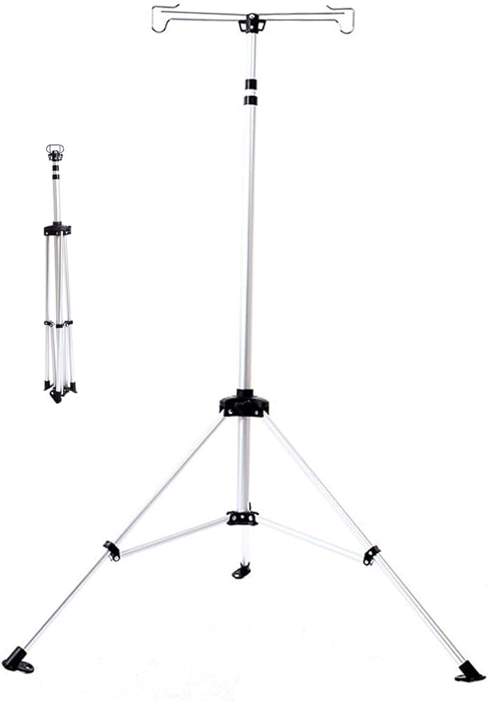 FERDUS Porta sueros hospitalario Poste Intravenoso Trípode Médico Portátil del Soporte De La Bolsa De Goteo IV del Soporte del Goteo del 113~230cm