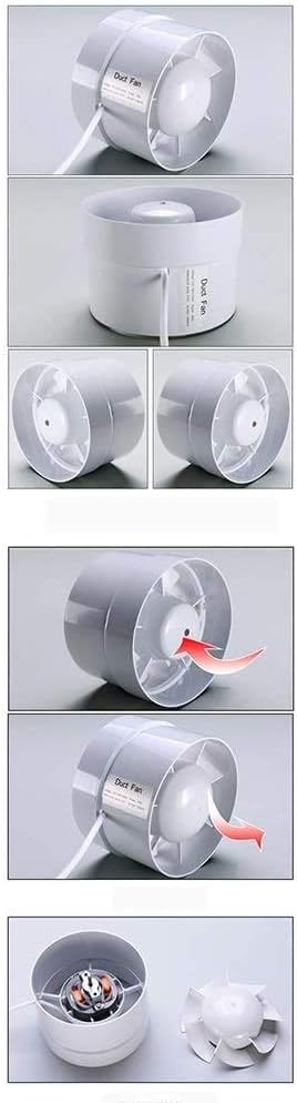 Exhaust Fan Home Silent Inline Pipe Duct Fan Bathroom Extractor Ventilation Kitchen Toilet Wall Air Clean Ventilator