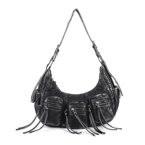Image of Angel Kiss Hobo Bags Purse for Women Y2K Shoulder Bag Multi Pockets Designer Satchel Studded Handbags with Strap