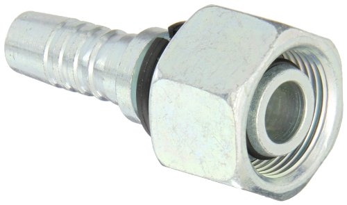 Image of Aeroquip 1S12DS8 Carbon Steel Global Crimp Hose Fitting DKO Female Swivel, Heavy Duty, Straight, 1 /2 inch Hose ID, 14 mm Tube Size