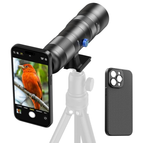 APEXEL 20-60X Zoomobjektiv mit integrierter Hülle für iPhone 15 Pro Max – Professionelles Telezoomobjektiv