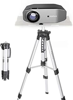 Vamvo Projector Stand, Portable Projector Tripod Stand with Foldable Plate, Aluminum Tripod for Projector Laptop, Adjustable Height from 42 cm to 115 cm