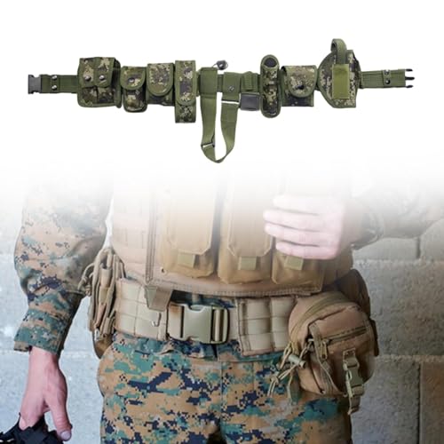 Outdoor Duty Belts Waist Belt with Pouch Wear Resistant Multiuse Patrol Belt for4