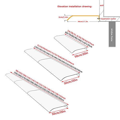 Auvent transparent de qualité supérieure 100% polycarbonate extérieur