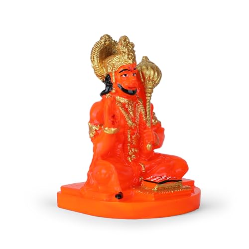 Estatua de Lord Hanuman color naranja 8 cm miniatura 2