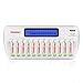 Tenergy TN160 12-Bay LCD NiMH/NiCD AAA/AA Battery Charger + 12 PCS Centura 2000mAh 1.2V AA NiMH Rechargeable Batteries, Precharged Household Battery for Remote Controller/Toys/Flashlight/Mice