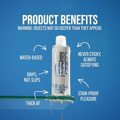 LubeLife 3X Anal Lube – Extra Thick Water Based Lube for Men, Women & Couples – Non-Sticky, Toy & Condom Compatible Personal Lubricant, 8 Fl Oz