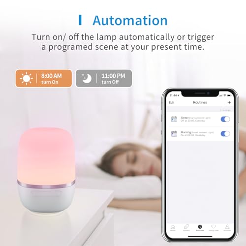meross Smart Night Light, Compatible with Alexa, Google Assistant, SmartThings, RGBWW Dimmable Alexa Mood Light Voice/Remote Control (2.4GHz Only) - Image 6