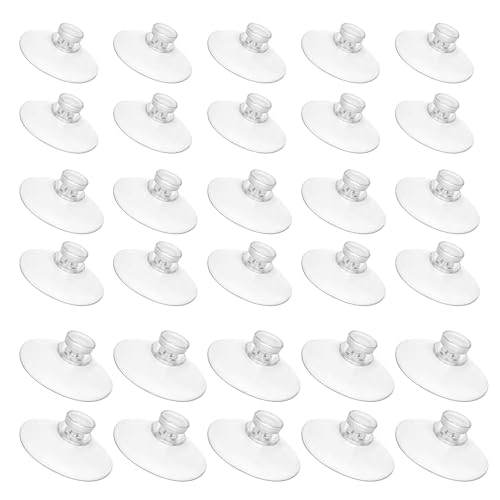 30PCS Suction Cup Hooks, Small Rubber Suction Cups for Glass, Strong Adhesive Sucker Holder for Home Kitchen Bathroom Organization Christmas Decoration Window (3 Sizes: 2, 2.5, 3cm)