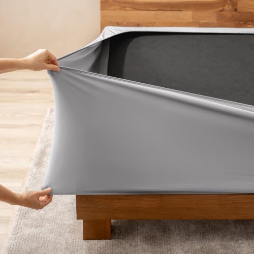 Bare Home Twin Size Box Spring Cover Wrap Around (Twin, Light Grey)