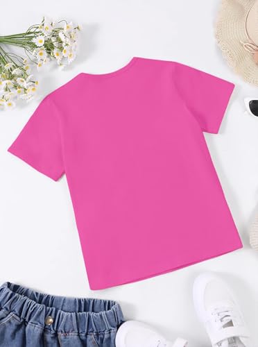 Image of Girls' Graphic Tees Summer Cute Tops Casual Short Sleeve Crew Neck T Shirts