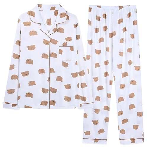 Pyjama pour femme ensemble élégant avec col revers finitions haut de gamme